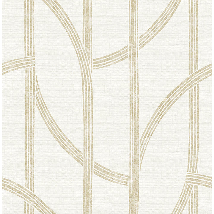 Picture of Harlow Gold Curved Contours Wallpaper