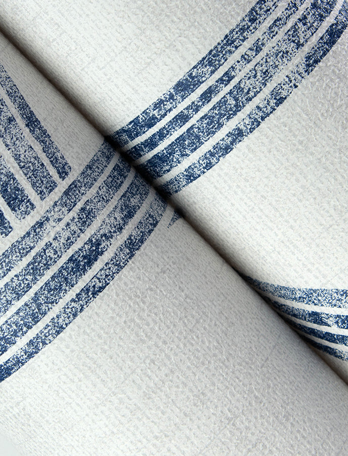 Harlow Indigo Curved Contours Wallpaper  | Brewster Wallcovering