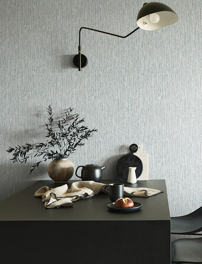 Corliss Light Blue Beaded Strands Wallpaper  | Brewster Wallcovering - The WorkRm