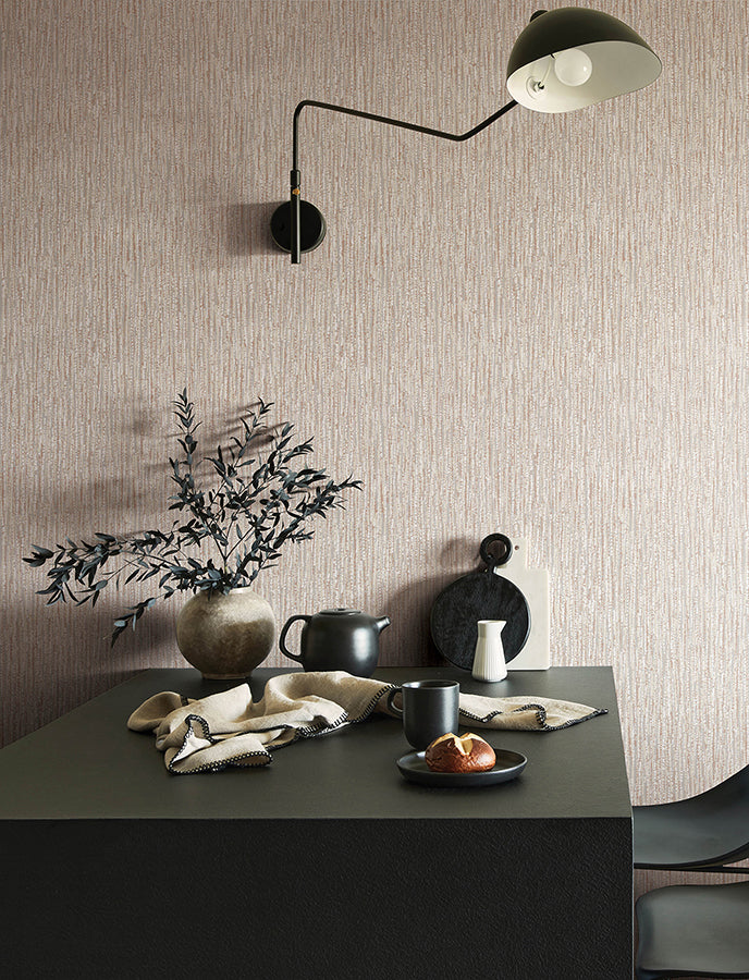 Corliss Blush Beaded Strands Wallpaper - Brewster Wallcovering