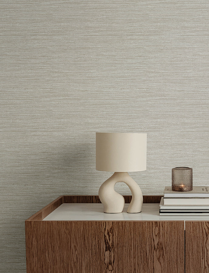 Sheehan Neutral Faux Grasscloth Wallpaper - Brewster Wallcovering