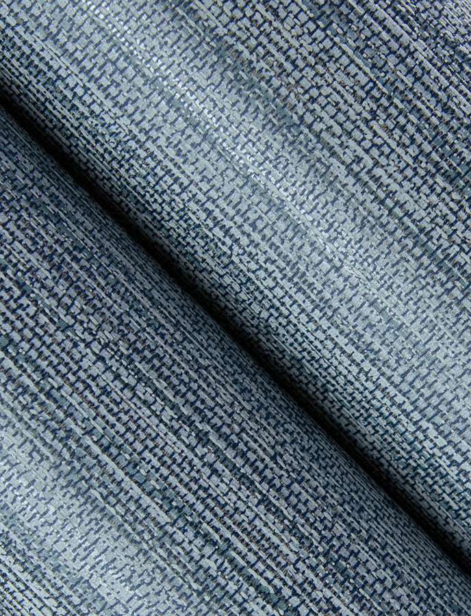 Sheehan Denim Faux Grasscloth Wallpaper - Brewster Wallcovering