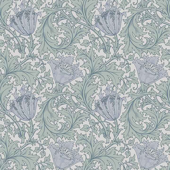 Anemone Blue Floral Trail Wallpaper - York Wallcoverings - 4153-82003 - York Wallcoverings Wallpaper