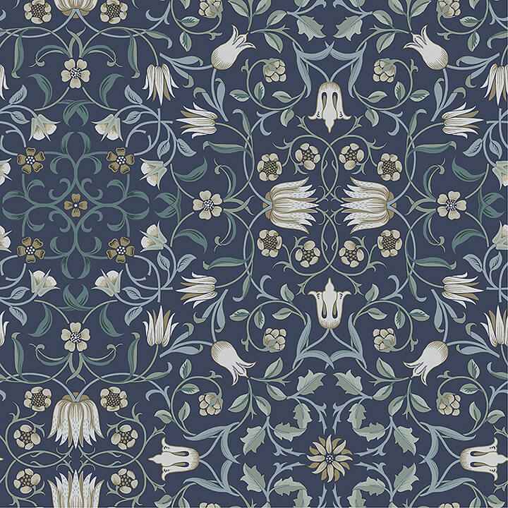 No 1 Holland Park Blue Floral Wallpaper - York Wallcoverings - 4153-82009