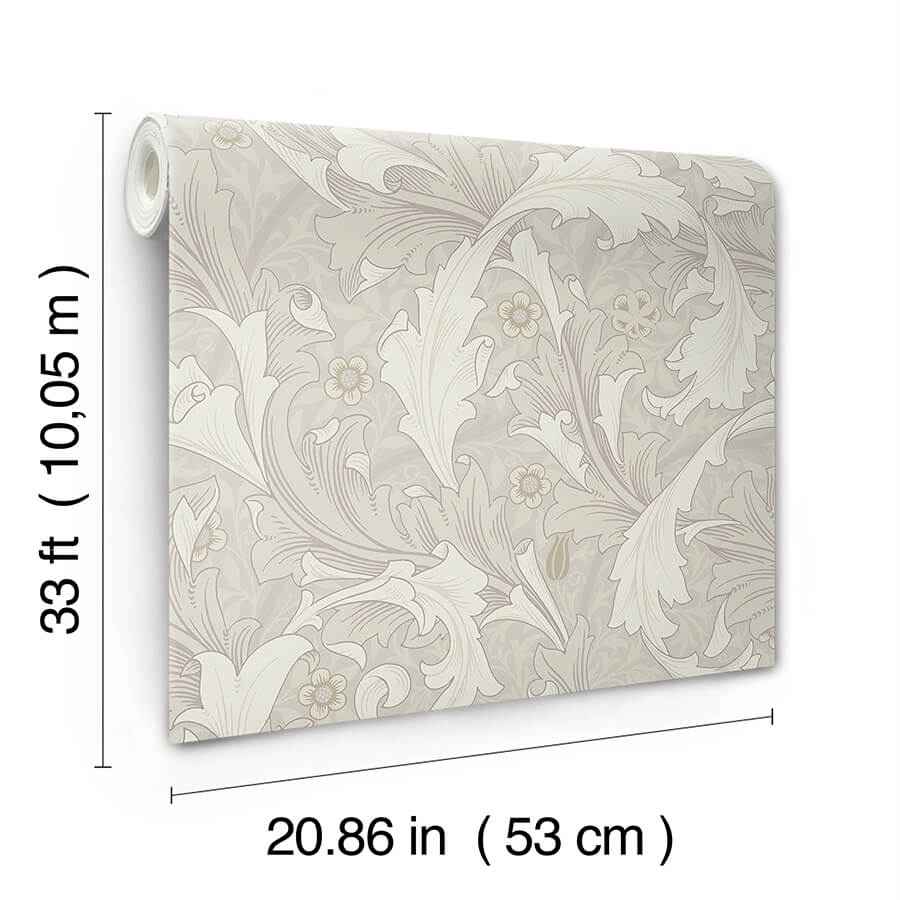 Granville White Leafy Vine Wallpaper - York Wallcoverings - 4153-82011 - York Wallcoverings Wallpaper