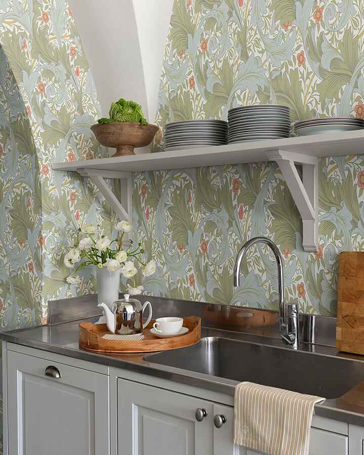 Granville Olive Leafy Vine Wallpaper - York Wallcoverings - 4153-82012 - York Wallcoverings Wallpaper