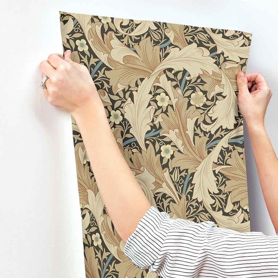 Granville Apricot Leafy Vine Wallpaper - York Wallcoverings - 4153-82015 - York Wallcoverings Wallpaper