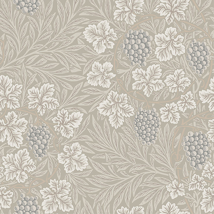 Picture of Vine Light Grey Woodland Fruits Wallpaper