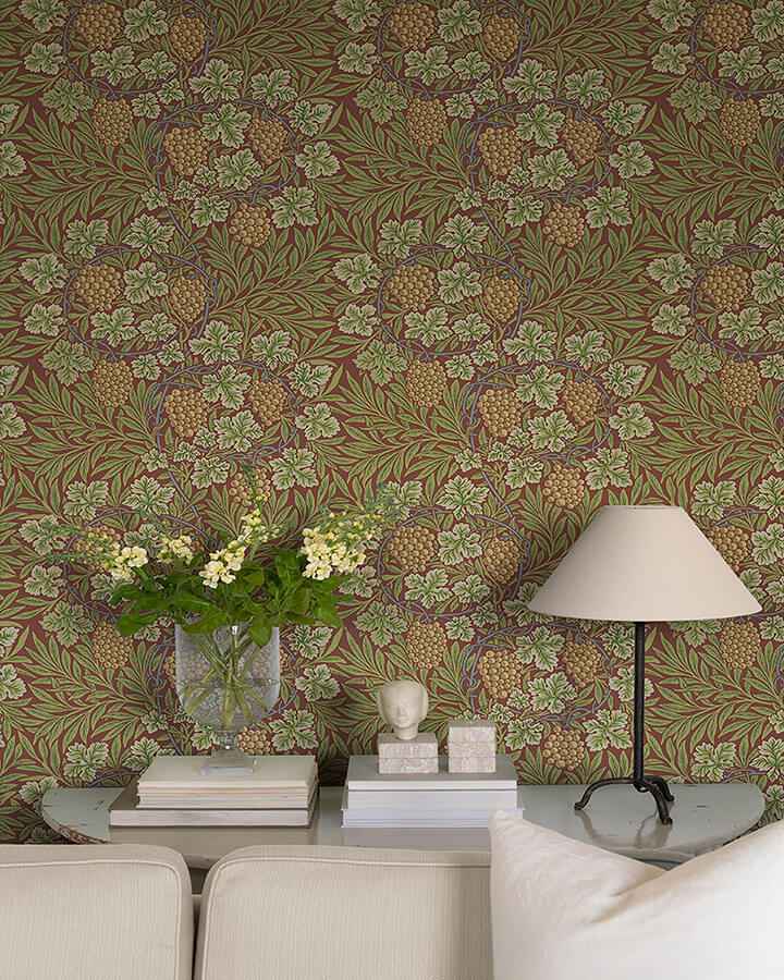 Vine Ruby Woodland Fruits Wallpaper - York Wallcoverings - 4153-82018 - York Wallcoverings Wallpaper