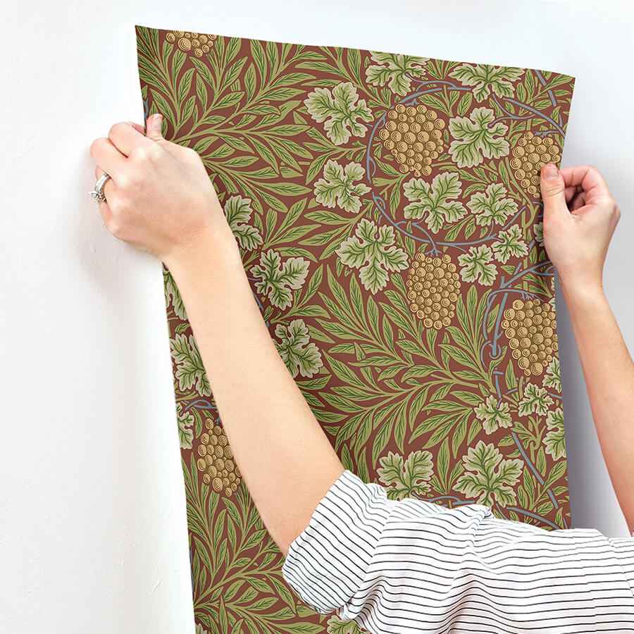 Vine Ruby Woodland Fruits Wallpaper - York Wallcoverings - 4153-82018 - York Wallcoverings Wallpaper