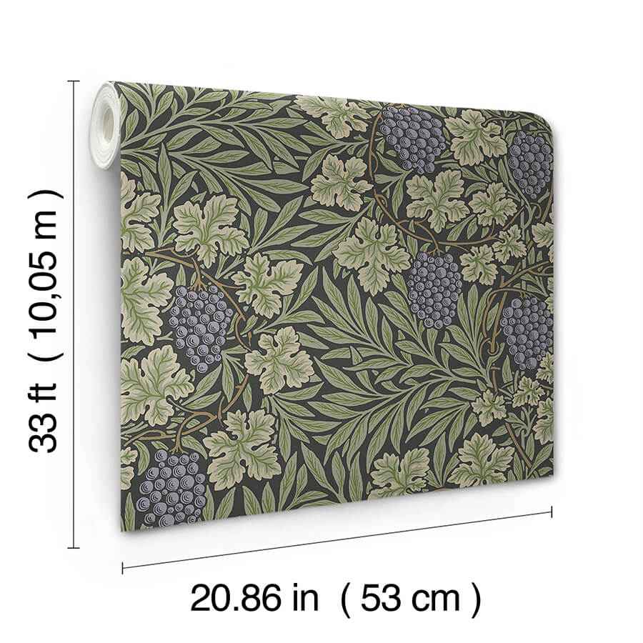 Vine Green Woodland Fruits Wallpaper - York Wallcoverings - 4153-82019 - York Wallcoverings Wallpaper