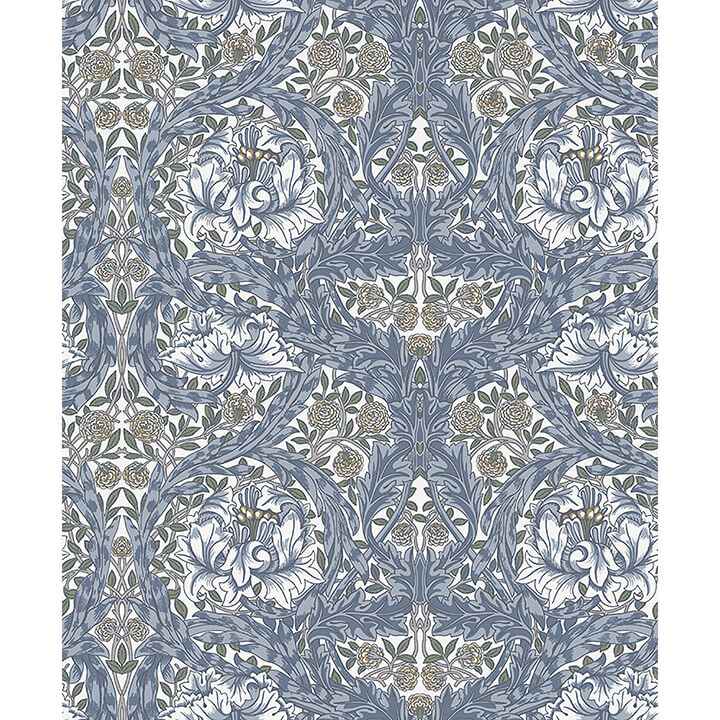 African Marigold Blue Floral Wallpaper - York Wallcoverings - 4153-82024 - York Wallcoverings Wallpaper