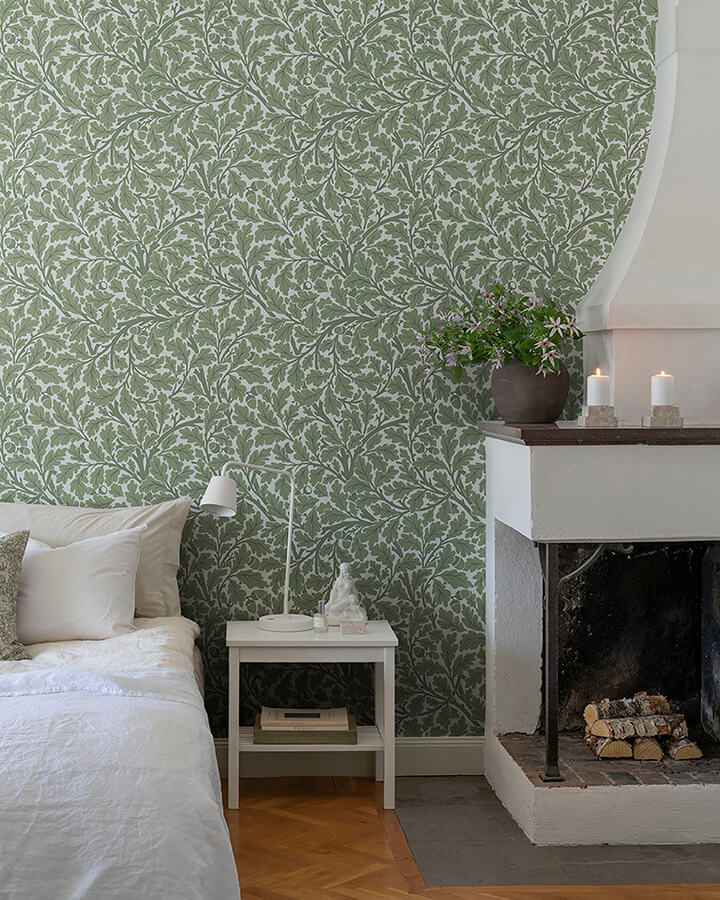 Oak Tree Green Leaf Wallpaper - York Wallcoverings - 4153-82028 - York Wallcoverings Wallpaper