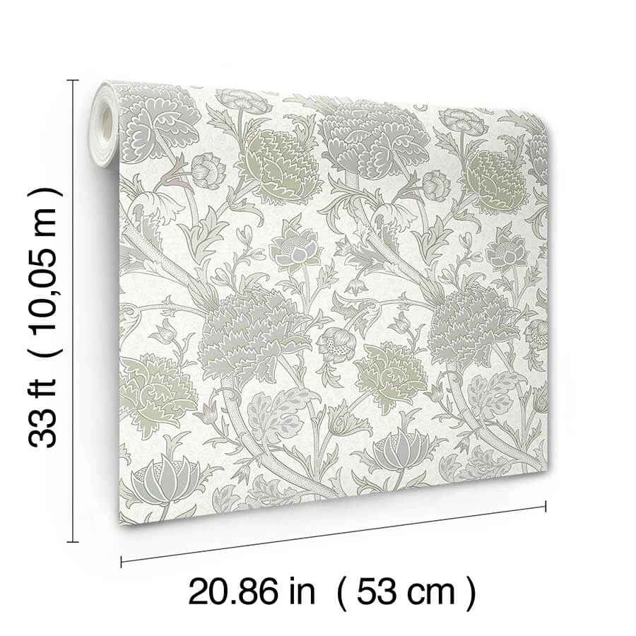 Cray Light Green Floral Trail Wallpaper - York Wallcoverings - 4153-82032 - York Wallcoverings Wallpaper