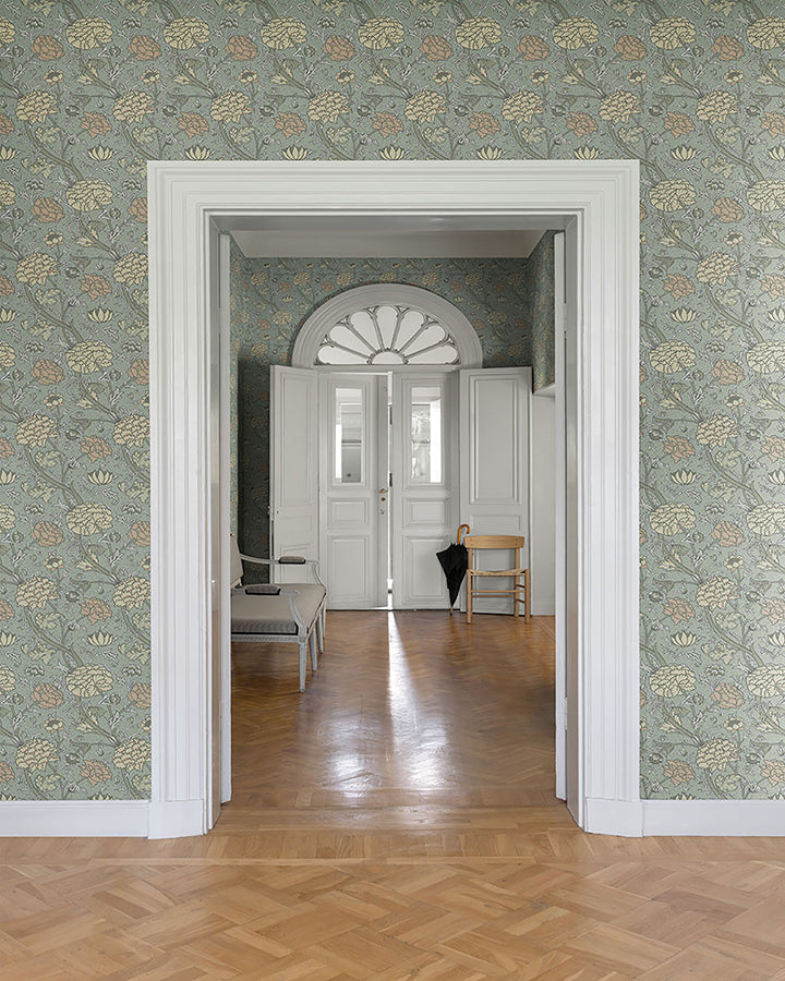 Cray Light Blue Floral Trail Wallpaper  | Brewster Wallcovering - The WorkRm