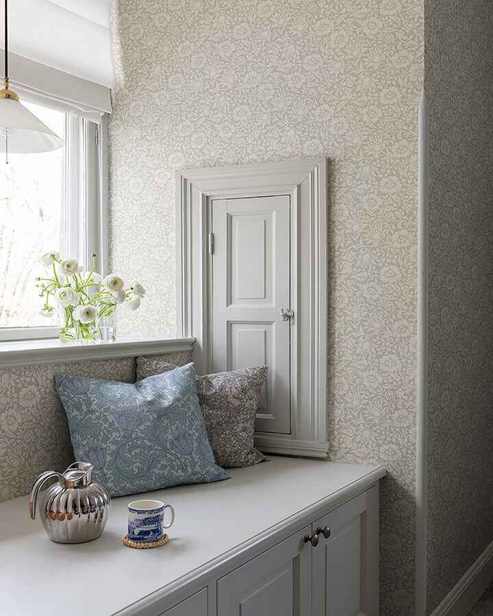 Mallow Grey Floral Vine Wallpaper - York Wallcoverings - 4153-82038 - York Wallcoverings Wallpaper