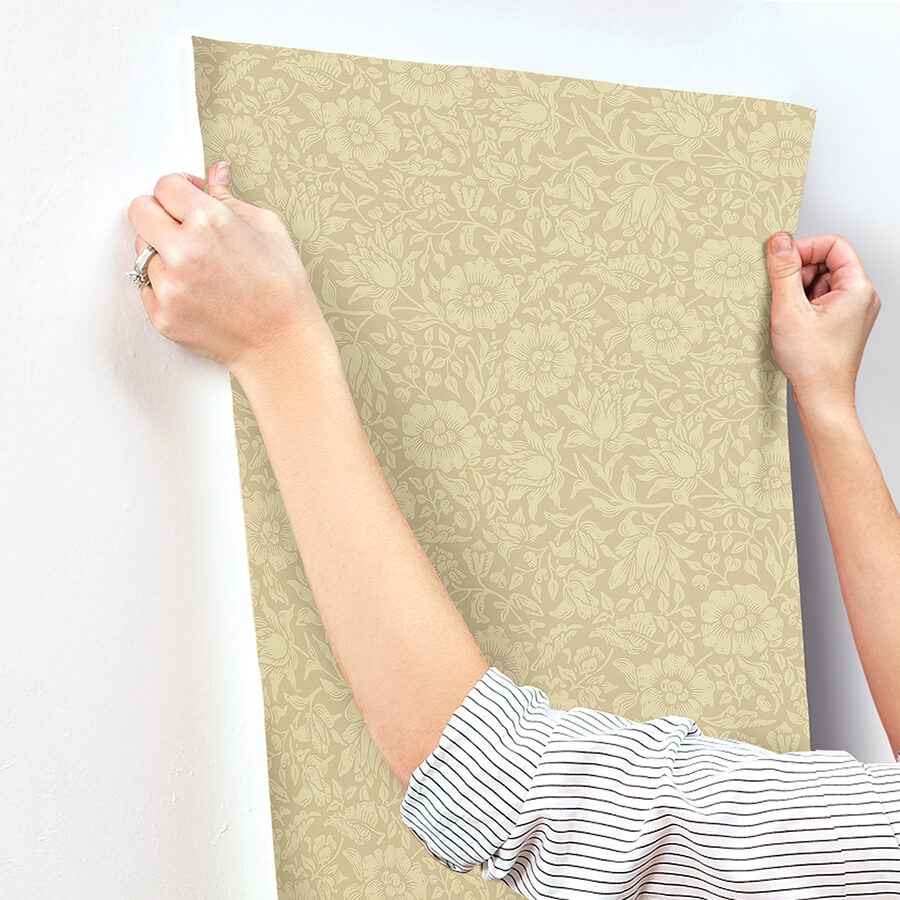 Mallow Butter Floral Vine Wallpaper - York Wallcoverings - 4153-82039 - York Wallcoverings Wallpaper