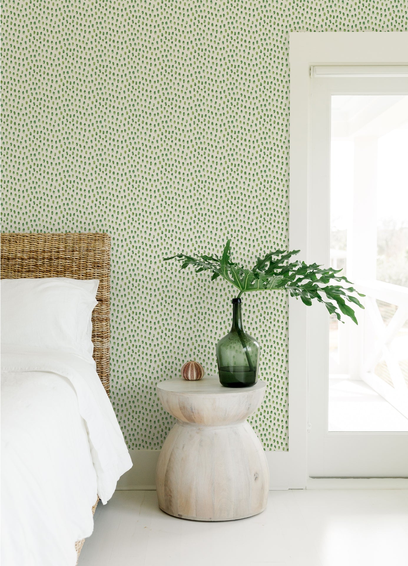 Sand Drips Green Painted Dots Wallpaper  | Brewster Wallcovering - The WorkRm