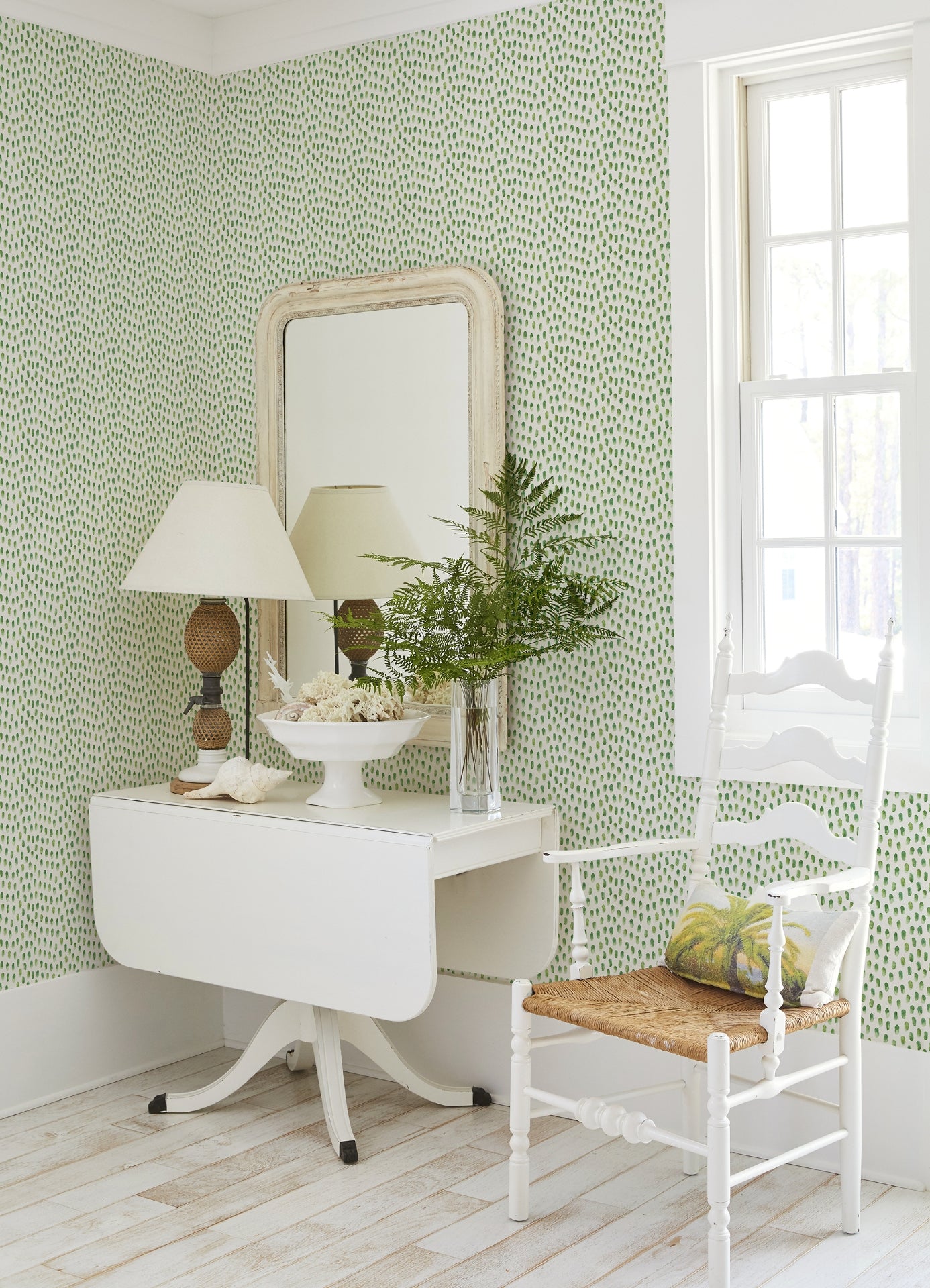 Sand Drips Green Painted Dots Wallpaper  | Brewster Wallcovering - The WorkRm