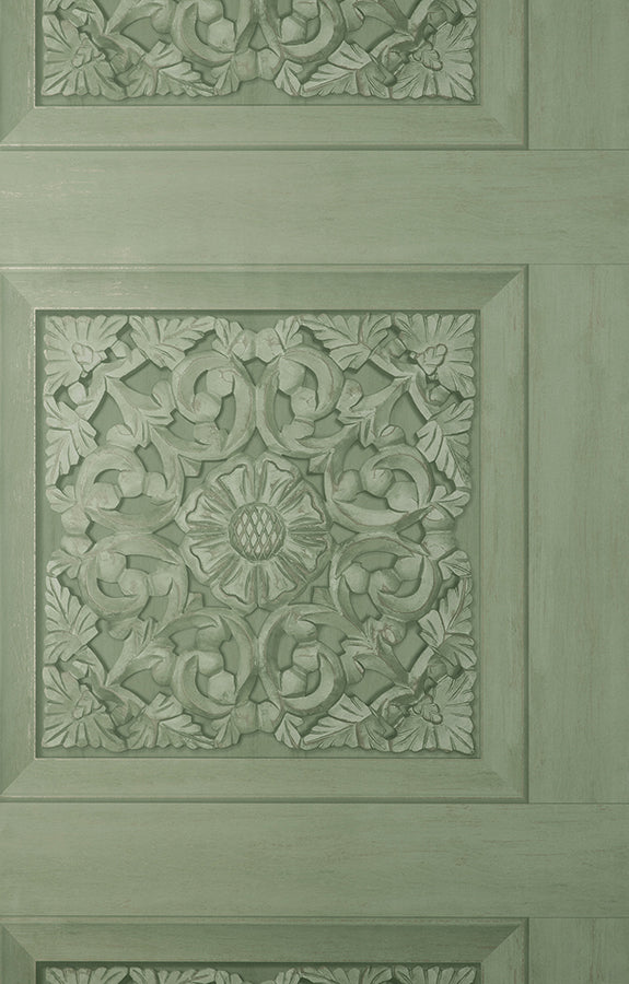 Albie Moss Carved Panel Wallpaper - Brewster Wallcovering