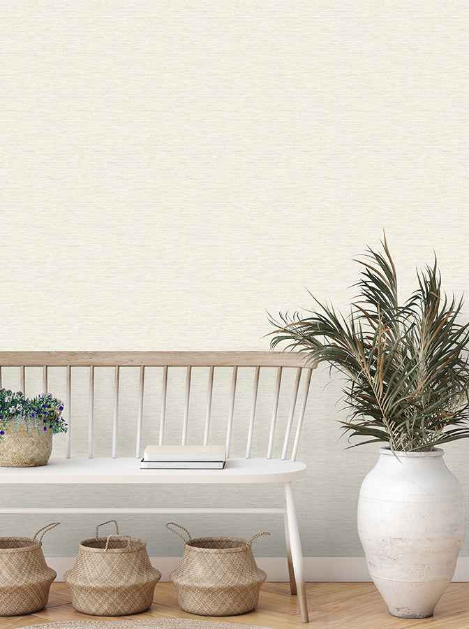 Miya Cream Faux Grasscloth Wallpaper - York Wallcoverings - FD43312 - York Wallcoverings Wallpaper