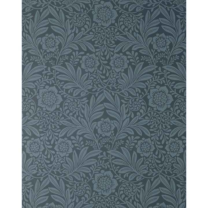 Camille Navy Damask Wallpaper - York Wallcoverings - M1745