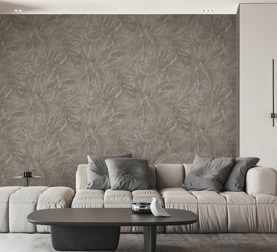 Aspen Stone Leaf Wallpaper - Brewster Wallcovering