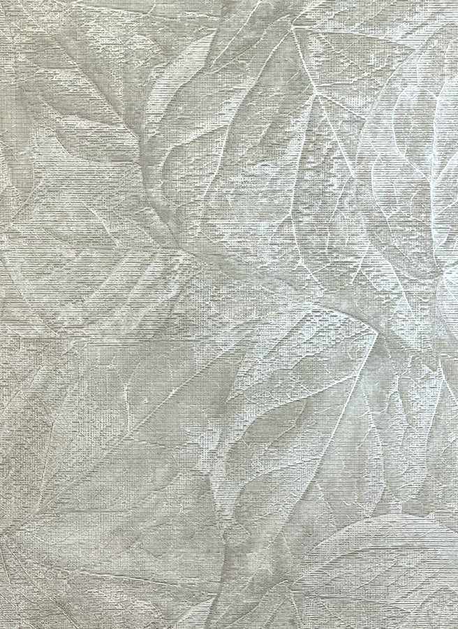 Aspen Sterling Leaf Wallpaper - Brewster Wallcovering