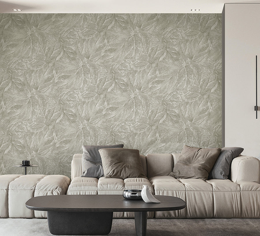 Aspen Sterling Leaf Wallpaper - Brewster Wallcovering