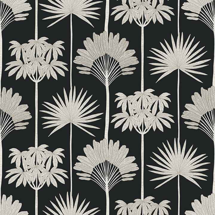 Kentia Black Peel & Stick Wallpaper - York Wallcoverings - NUS6190