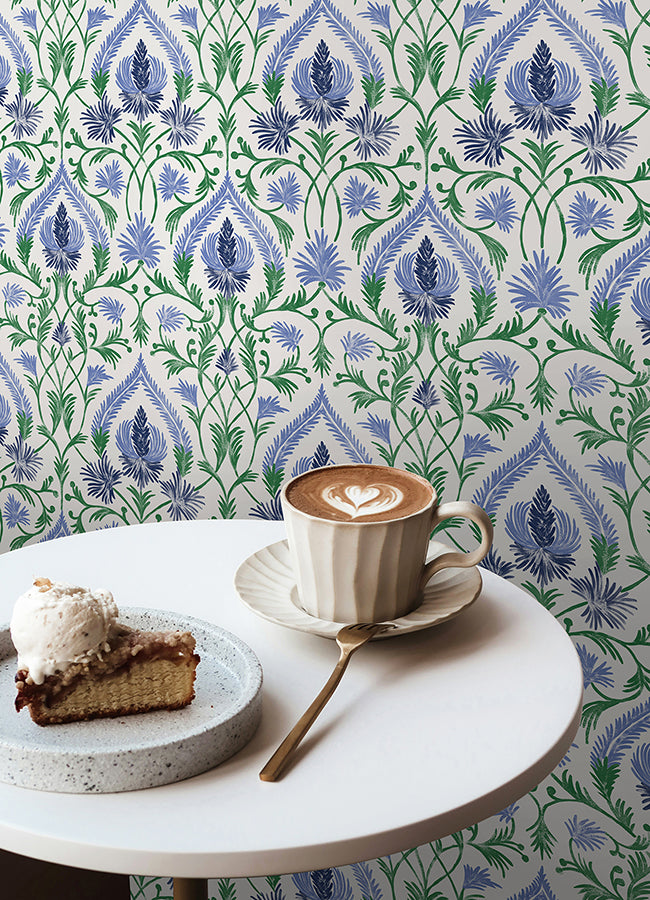 Isle Blue Peel and Stick Wallpaper - Brewster Wallcovering