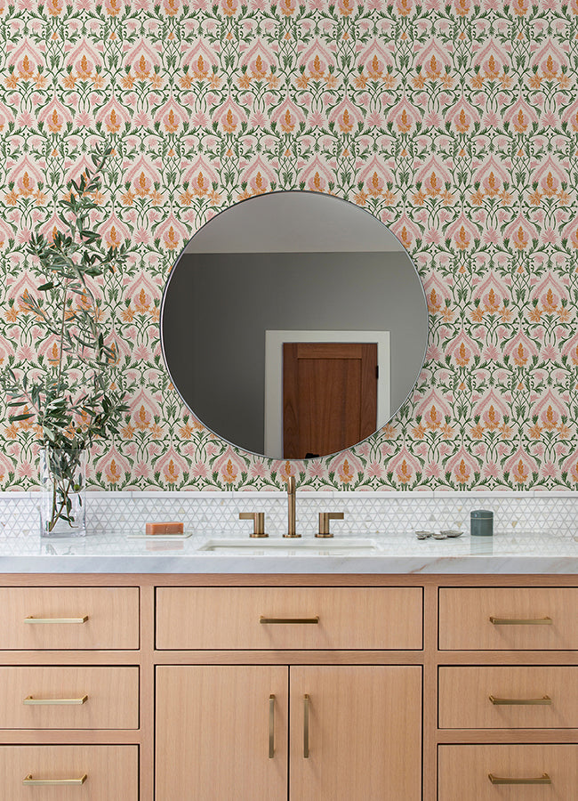 Isle Pink Peel and Stick Wallpaper - Brewster Wallcovering