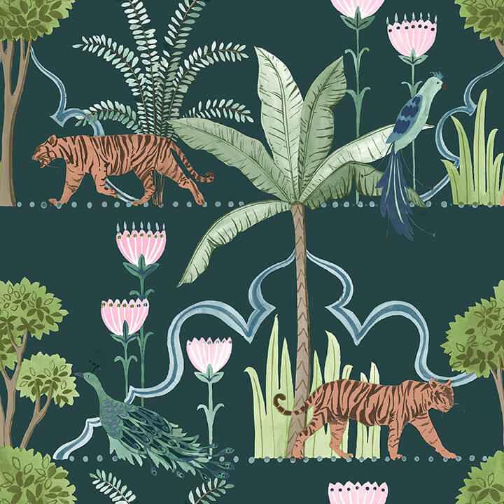Laos Green Peel & Stick Wallpaper - York Wallcoverings - NUS6195