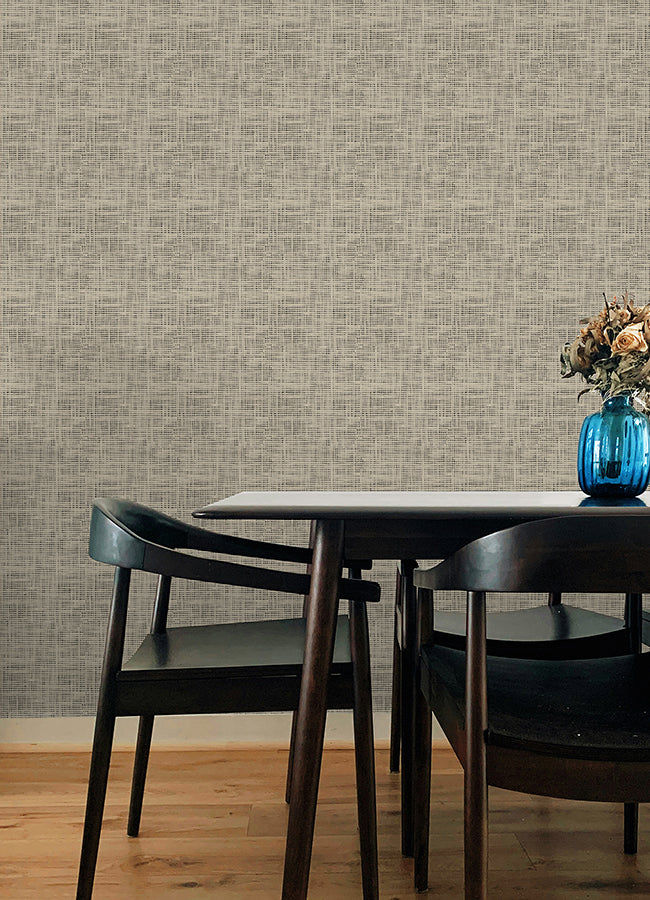 Nolan Black Peel and Stick Wallpaper - Brewster Wallcovering