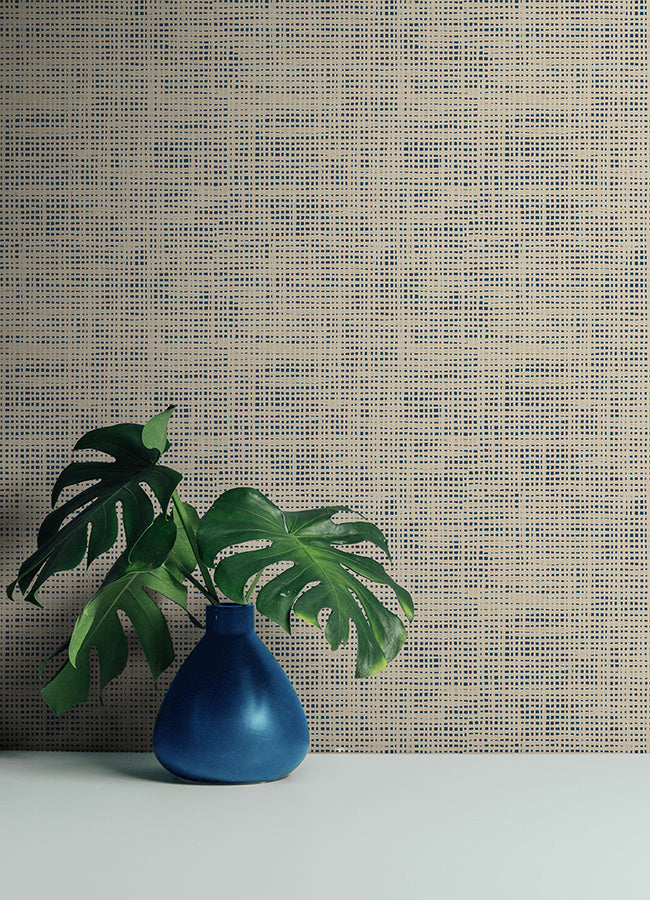 Nolan Blue Peel and Stick Wallpaper - Brewster Wallcovering