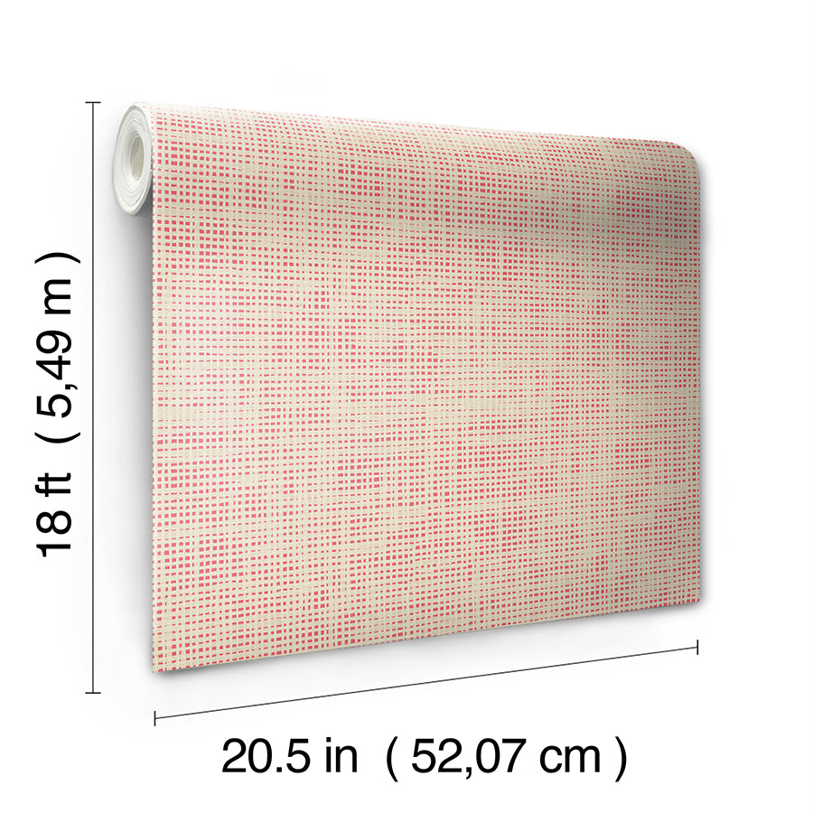 Nolan Pink Peel and Stick Wallpaper - Brewster Wallcovering