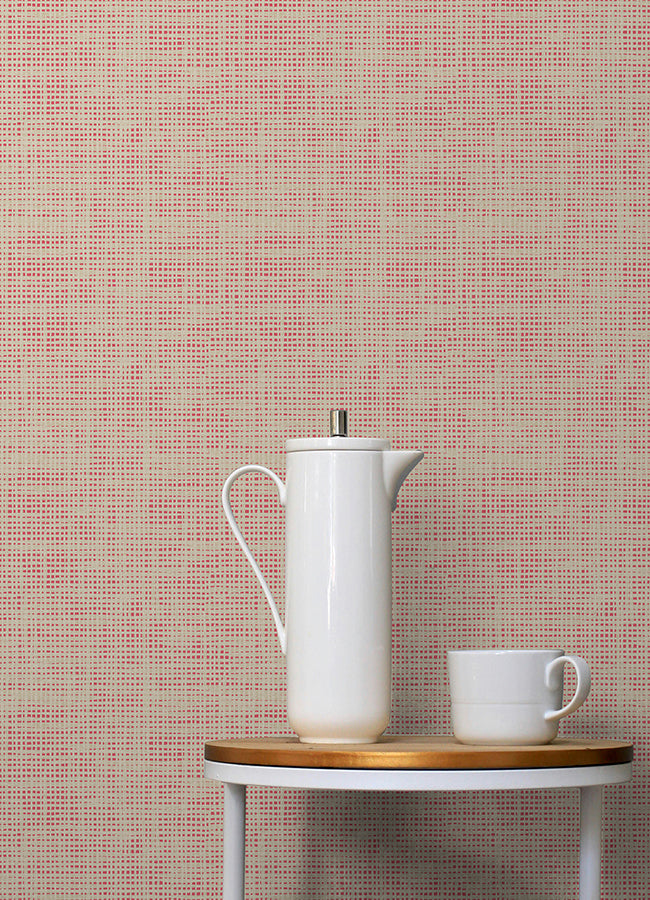 Nolan Pink Peel and Stick Wallpaper - Brewster Wallcovering