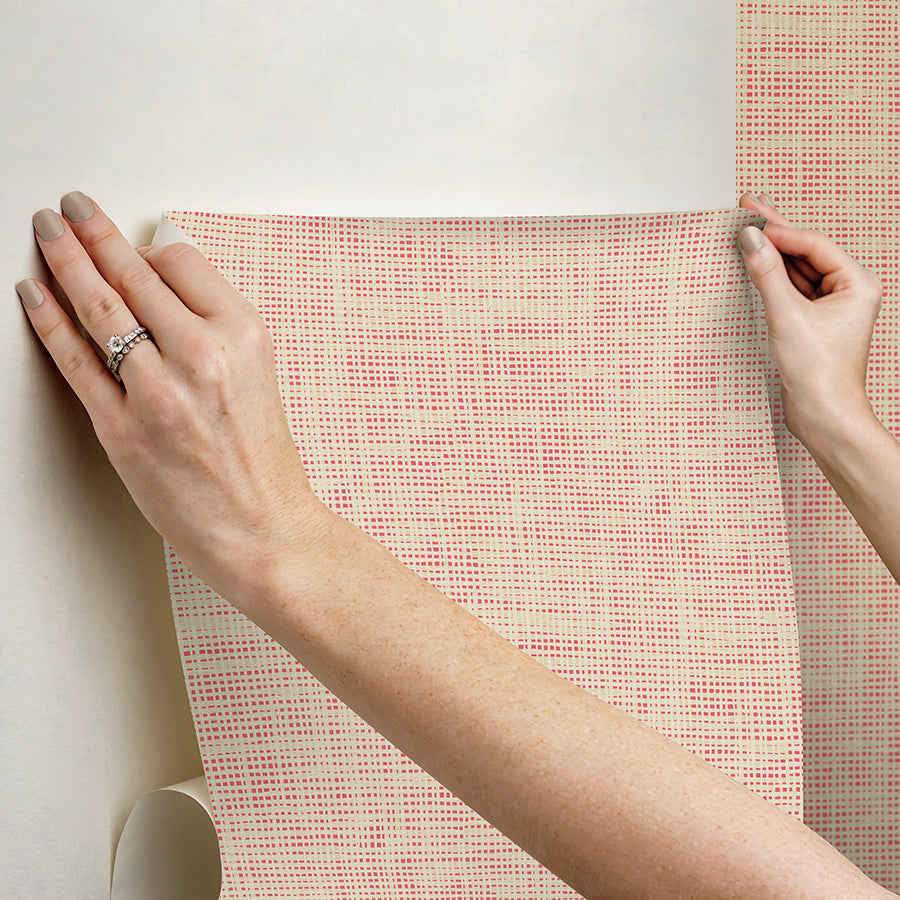 Nolan Pink Peel and Stick Wallpaper - Brewster Wallcovering