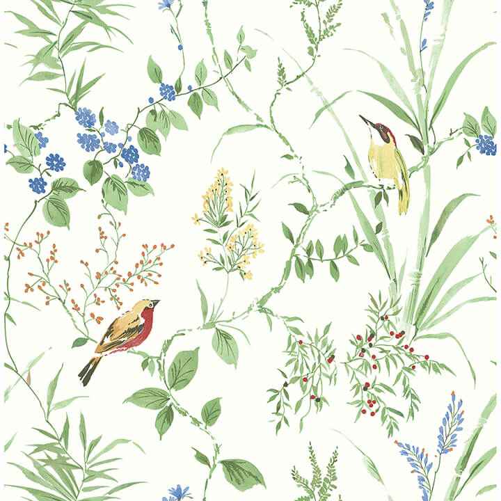 Imperial Garden Green Botanical Wallpaper - York Wallcoverings - 4134-24173