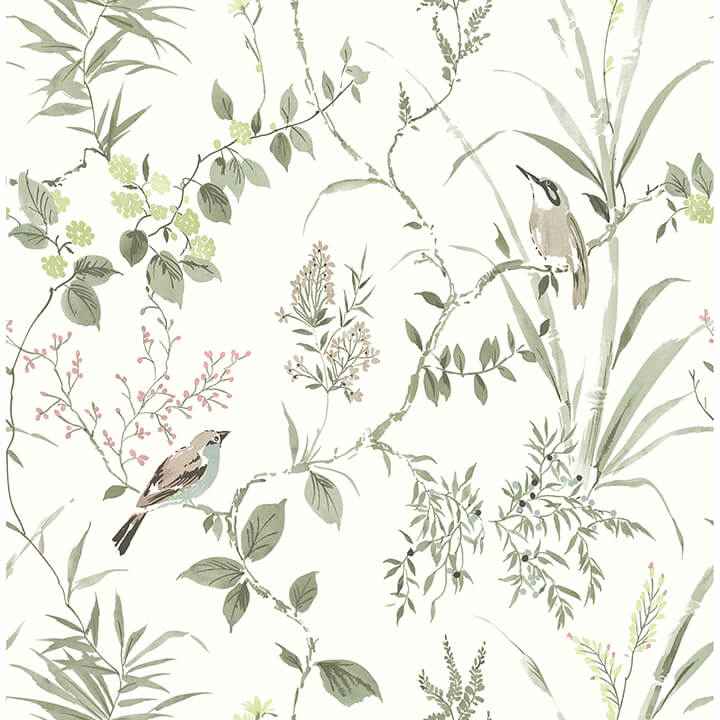 Imperial Garden Moss Botanical Wallpaper - York Wallcoverings - 4134-26992