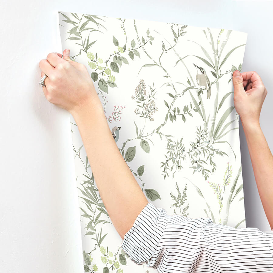 imperial-garden-moss-botanical-wallpaper-york-wallcoverings-4134-26992 - York Wallcoverings Wallpaper