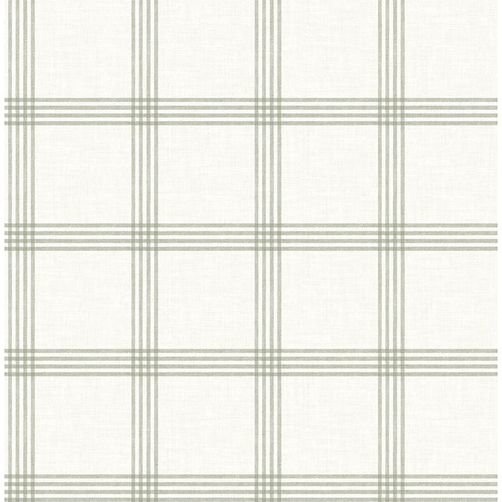 Picture of Twain Green Plaid Wallpaper