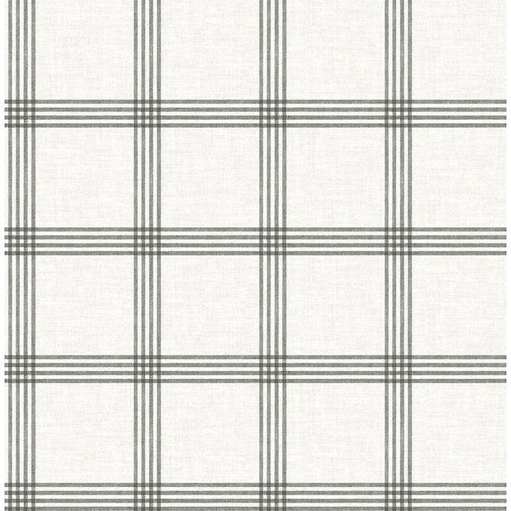 Picture of Twain Charcoal Plaid Wallpaper