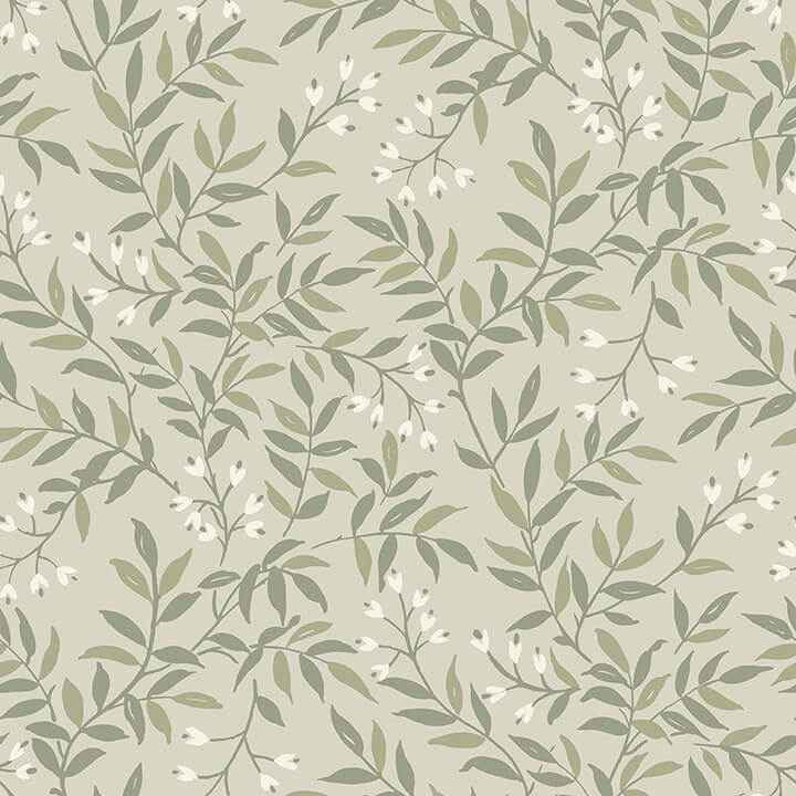 Senna Green Budding Vines Wallpaper - York Wallcoverings - 4134-72523
