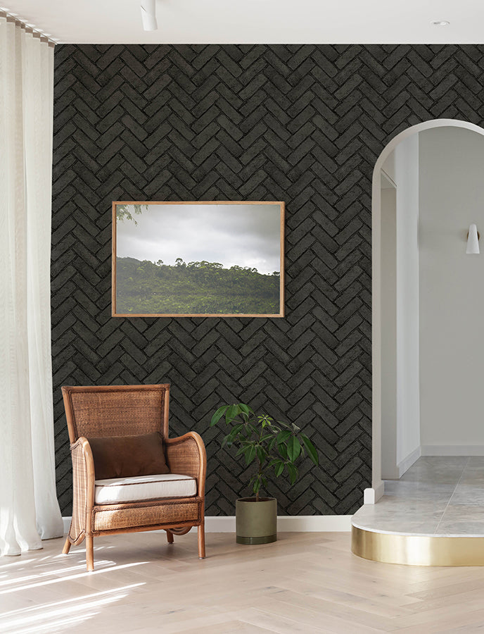 canelle-black-brick-herringbone-wallpaper-york-wallcoverings-4134-72533