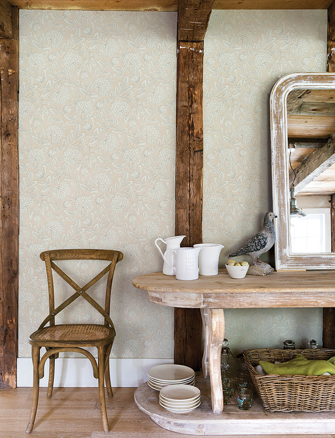 Vadouvan Blush Jacobean Trail Wallpaper - Brewster Wallcovering