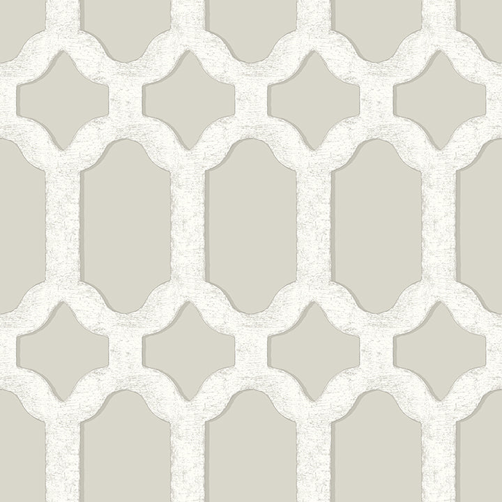 Picture of Chervil Light Grey Trellis Wallpaper