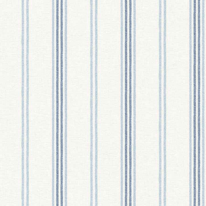 Lovage Blue Linen Stripe Wallpaper - York Wallcoverings - 4134-72546