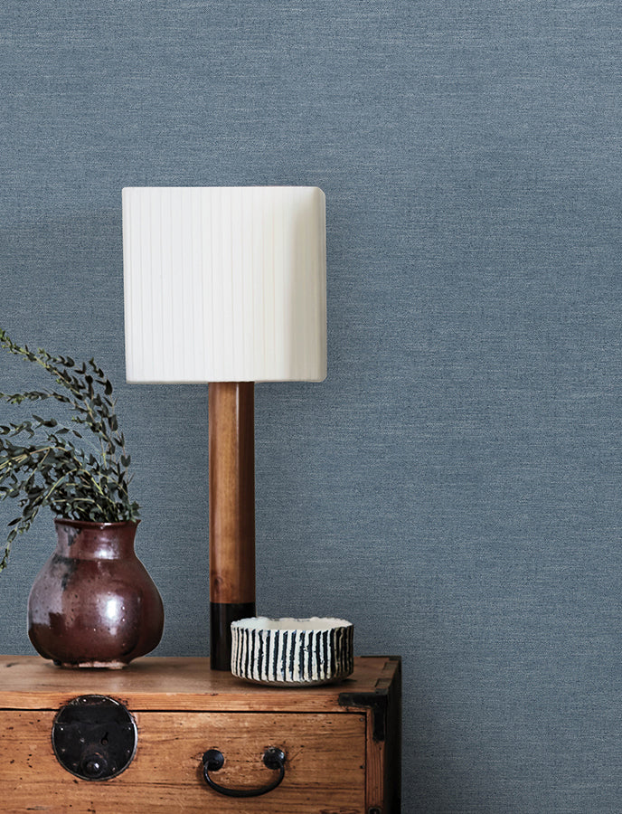 Chambray Denim Fabric Weave Wallpaper - Brewster Wallcovering