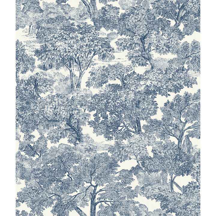 Spinney Blue Toile Wallpaper - York Wallcoverings - 4134-72559